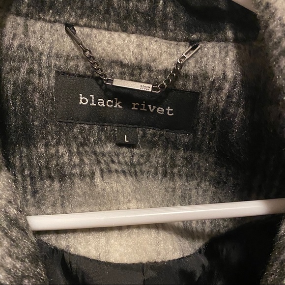 White and Black Pea Coat - Picture 2 of 6